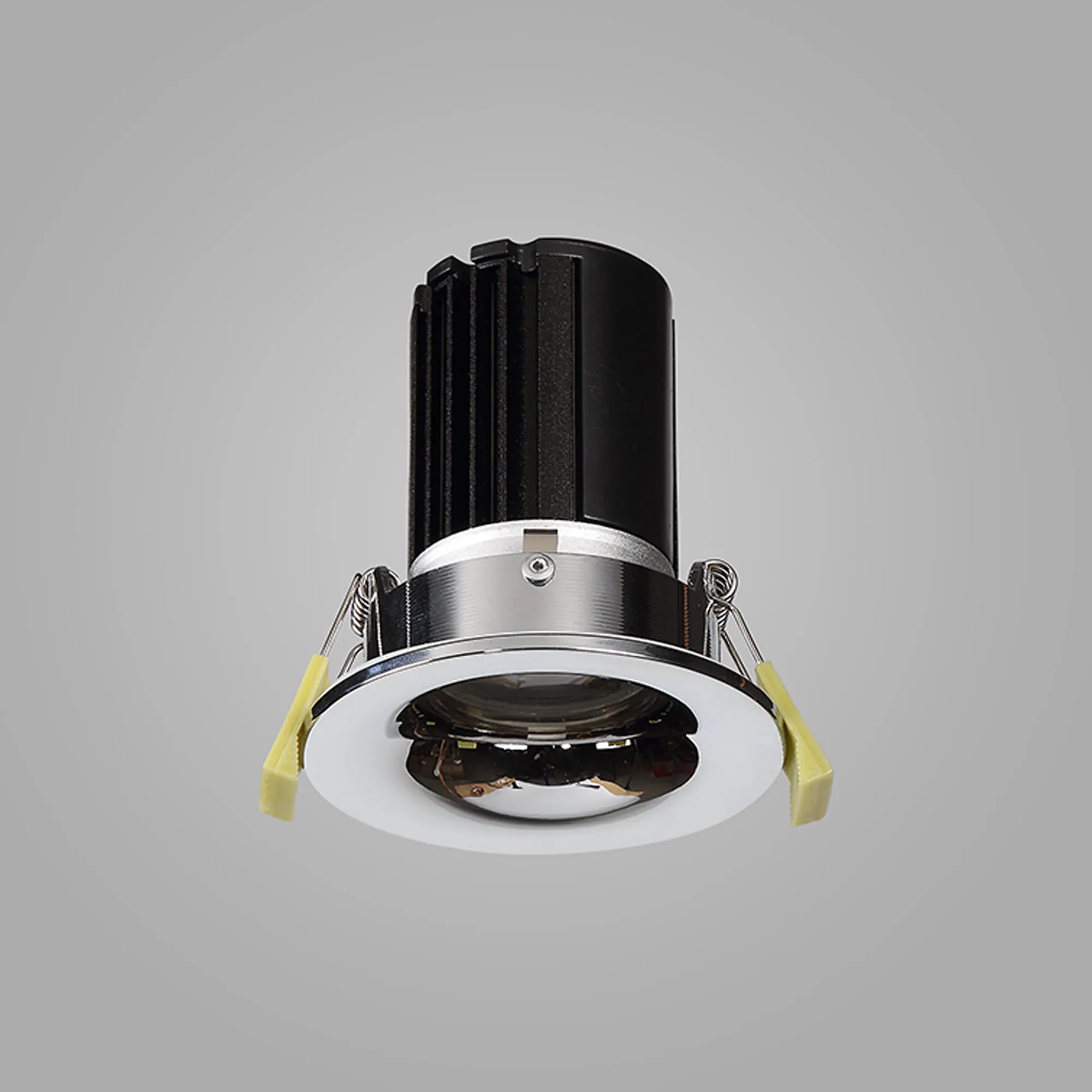 Bruve 12 Tridonic powered 12W 3000K 1200lm 36° LED Engine,300mA , CRI>90 LED Engine Polished Chrome Fixed Round Recessed Downlight, Inner Glass cover, IP65 DM202494  Dlux Bruve 12 IP65